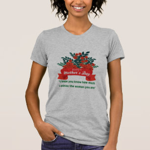 Camiseta Feliz dia de as mães Com Amor E Flores