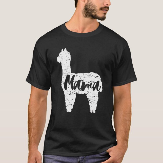 Camiseta Feliz dia de as mães Cute Ortopoldo Mama Llama Alp (Frente)