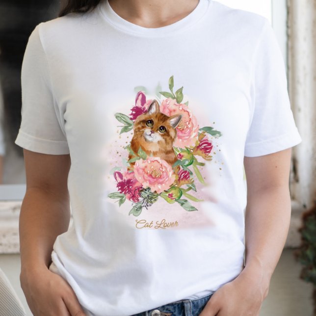Camiseta Feliz dia de as mães Pet Lover de Laranja Cat Mãe (Criador carregado)