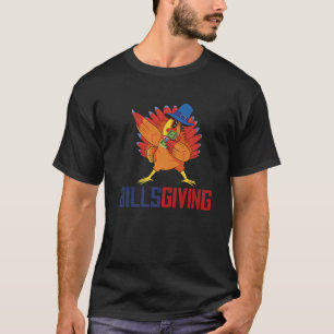 Camiseta Feliz Dia de BillsGiving Frango Dabbing Peru