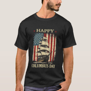 Camiseta Feliz Dia de Colombo Desenho Christopher Columbus