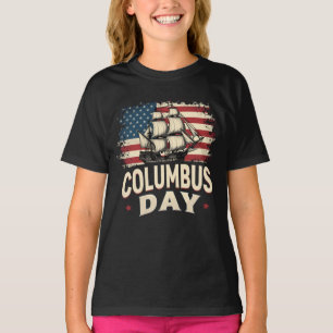 Camiseta Feliz Dia de Columbus de Exploração e Reflexão
