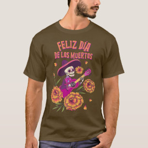 Camiseta Feliz Dia De Los Muertos Skeleton Musical Cempazú