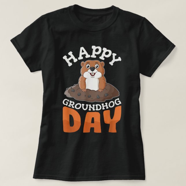 Camiseta Feliz Dia de Marmota Gift (Frente do Design)