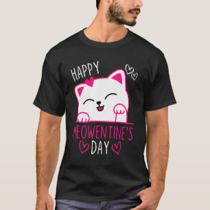 Camiseta Feliz Dia de Meowentine Dia dos Namorados Gato Fo