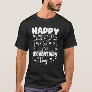 Camiseta Feliz Dia de Meowentine Engraçado Design Gato Gent