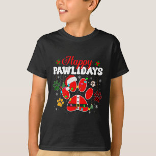 Camiseta Feliz Dia de Natal Luzes de Natal Cachorro