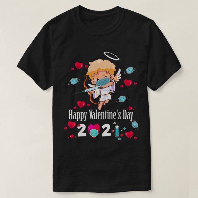 Camiseta Feliz dia de os namorados 2021 - Presente Cute Cup (Frente do Design)