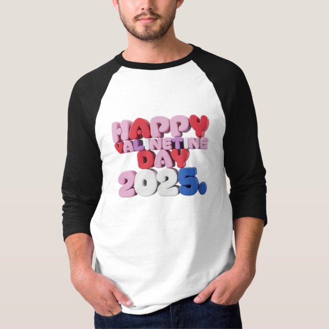 Camiseta Feliz dia de os namorados 2025 - Camisa-T - Valent (Frente)