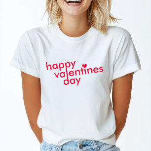 Camiseta feliz dia de os namorados   Amor Coração Moderna