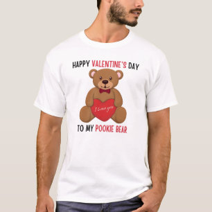 Camiseta Feliz dia de os namorados ao meu urso de pookie, u