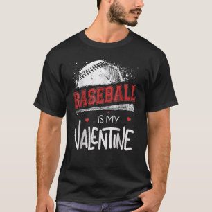 Camiseta Feliz dia de os namorados Baseball É Meu Namorados