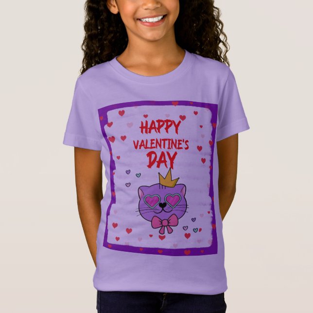 CAMISETA FELIZ DIA DE OS NAMORADOS COM GATO (Frente)