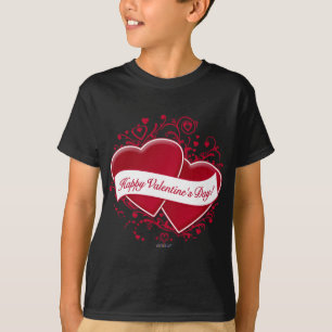 Camiseta Feliz dia de os namorados!Corações vermelhos
