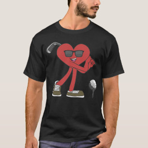 Camiseta Feliz dia de os namorados de Golf Casado com Coraç