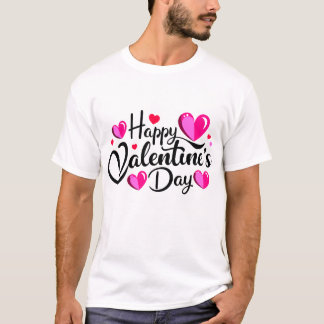 Camiseta Feliz dia de os namorados de tipografia de T-Shirt