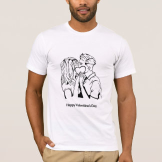 Camiseta Feliz dia de os namorados de uso masculin