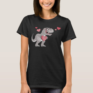 Camiseta Feliz dia de os namorados Dino Hearts rex Romantic
