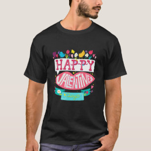 Camiseta Feliz dia de os namorados - Flor Cugado Colorido