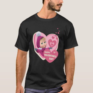 Camiseta Feliz dia de os namorados Masha e Urso 1