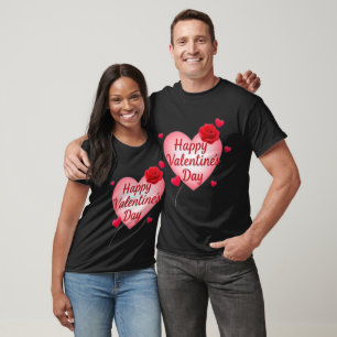 Camiseta Feliz dia de os namorados preto