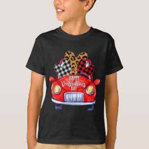 Camiseta Feliz dia de os namorados Red Truck Heart Carregan