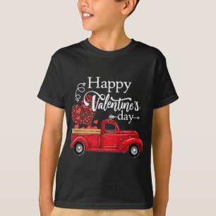 Camiseta Feliz dia de os namorados Red Truck Pickup Red Xad