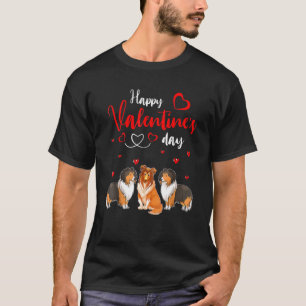 Camiseta Feliz dia de os namorados Três Cachorros De Casca 