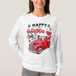 Camiseta Feliz dia de os namorados Vermelho Cachorro Malino