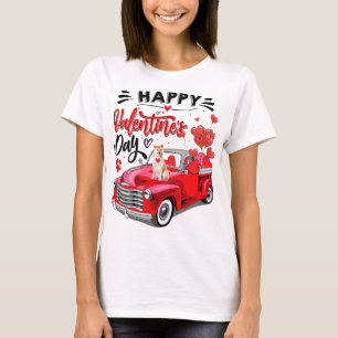 Camiseta Feliz dia de os namorados Vermelho de Cão Cachorro