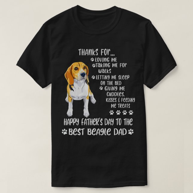 Camiseta Feliz Dia de os pais 2021 Cão Pai Beagle Lover (Frente do Design)