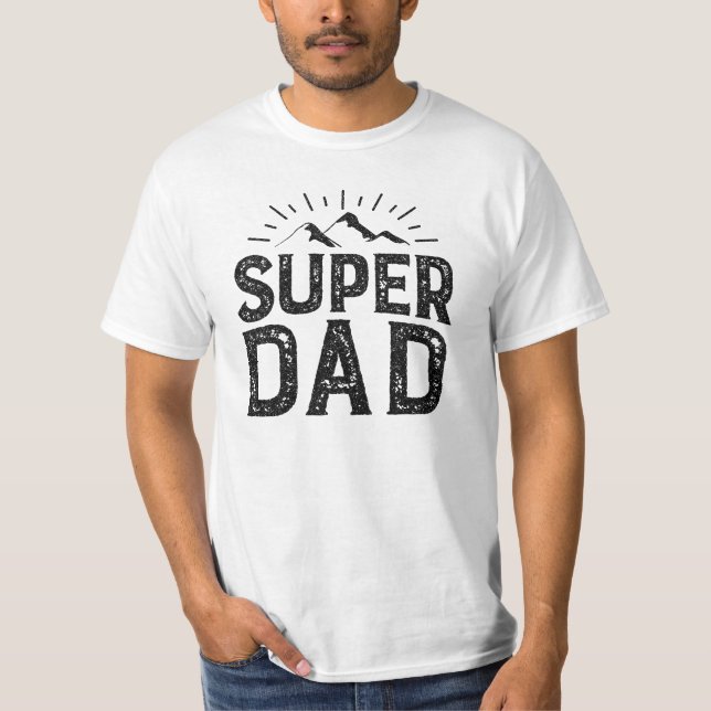 Camiseta Feliz Dia de os pais Adorando Super Pai Pai (Frente)