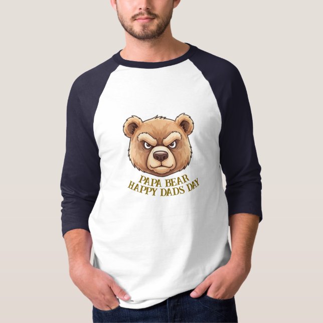 Camiseta FELIZ DIA DE PAIS I PAPA BEAR Personalizado (Frente)