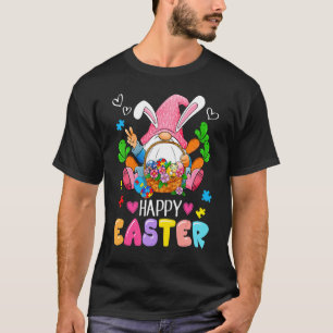 Camiseta Feliz Dia de Páscoa Coelho de Páscoa Gnome Ovos Ce