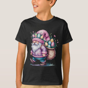 Camiseta Feliz Dia de Páscoa Gnome Bunny Ovos Feliz Páscoa