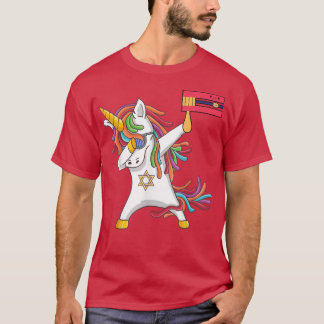 Camiseta Feliz Dia de Purim Costume Dabbing Unicorn Jewnico