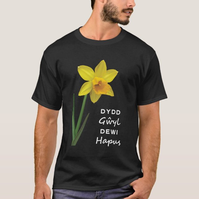 Camiseta Feliz Dia de São Davi Dydd Gŵyl Dewi Hapus (Frente)