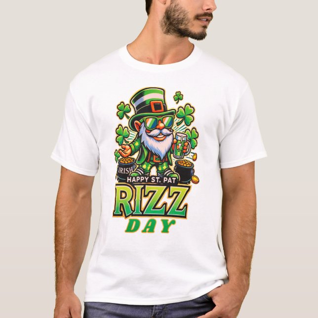 Camiseta Feliz Dia de São Pat Rizz Presentes Divertidos par (Frente)
