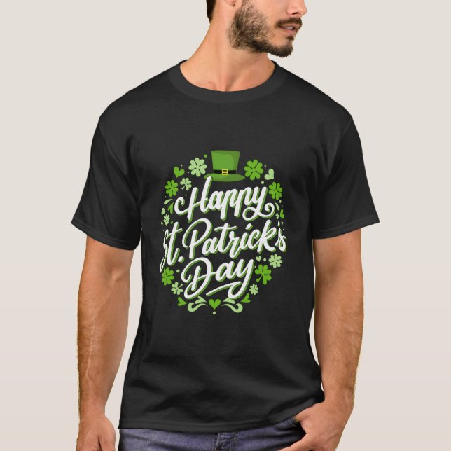 Camiseta Feliz Dia de São Patrício Com Camarões Para O Par  (Frente)