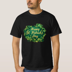 Camiseta Feliz Dia de São Patrício com Design de Trevo