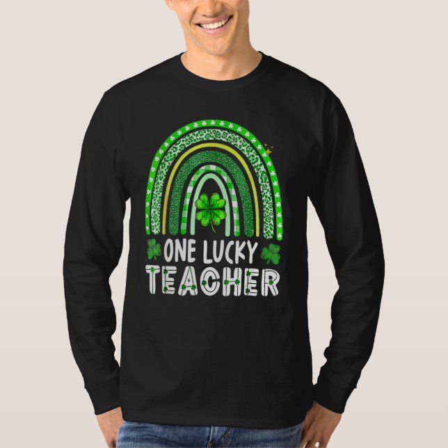 Camiseta Feliz Dia de São Patrício Cute One Lucky Teacher R (Frente)