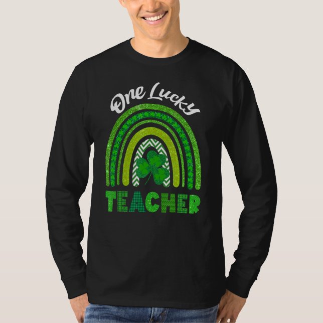 Camiseta Feliz Dia de São Patrício Cute One Lucky Teacher R (Frente)