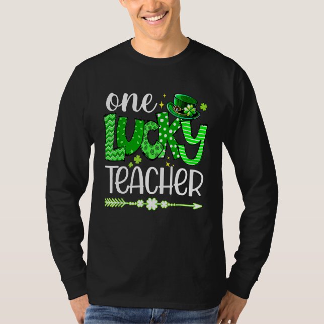 Camiseta Feliz Dia de São Patrício Cute One Lucky Teacher S (Frente)