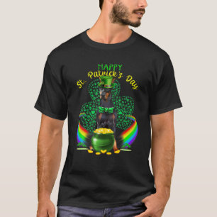 Camiseta Feliz Dia de São Patrício Doberman Dog Leprechau