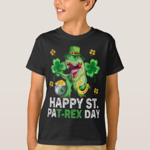 Camiseta Feliz Dia de São Patrício dos Dinossauros Trex Dia