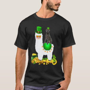 Camiseta Feliz Dia de São Patrício Duende Dogue Alemão Mont