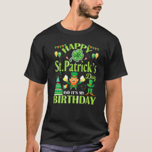 Camiseta Feliz Dia de São Patrício É o meu Aniversário Mulh