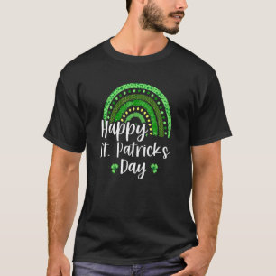Camiseta Feliz Dia de São Patrício E Shamrock Leopard Rai