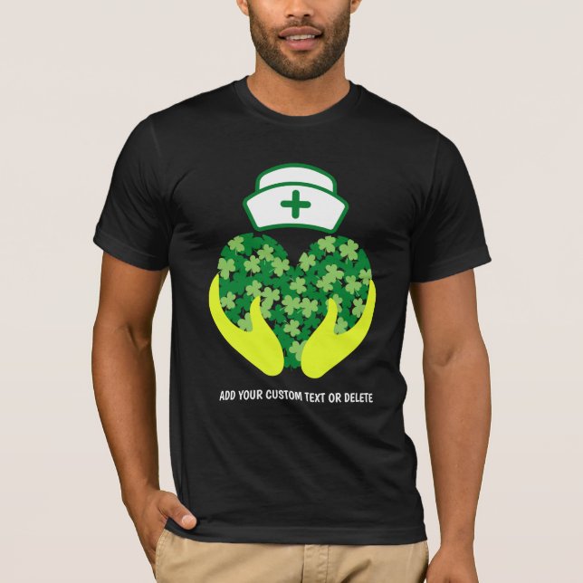 Camiseta Feliz Dia de São Patrício Enfermeiro Shamrock Clov (Frente)