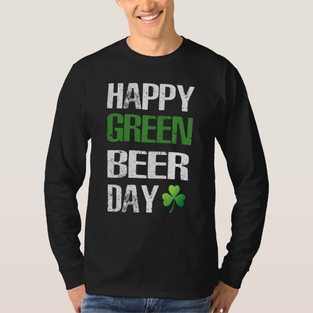 Camiseta Feliz Dia de São Patrício Engraçado Beer Verde Dri (Frente)